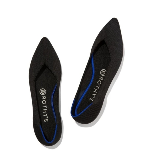 Rothys the point black pointed toe flats - Picture 1 of 2